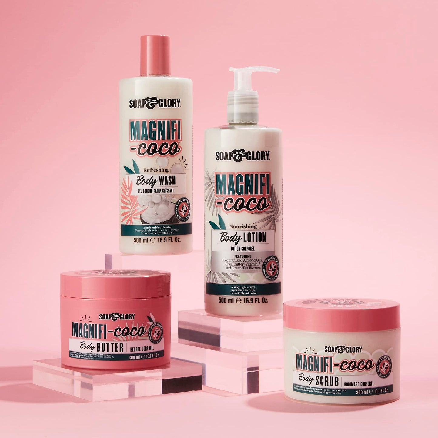 Soap & Glory "Magnificoco Clean-A-Colada" kūno prausiklis su žaliosios arbatos ekstraktu, 500ml