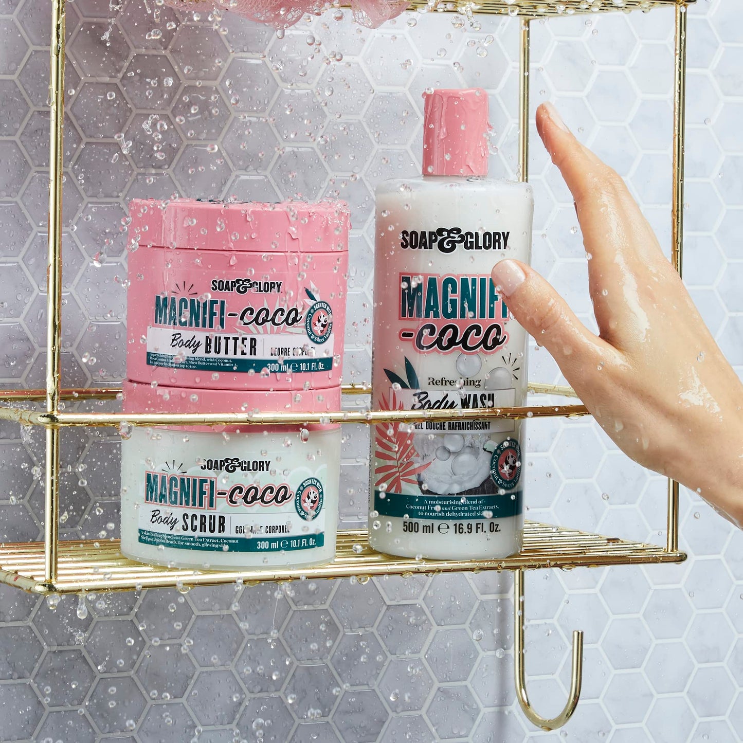 Soap & Glory "Magnificoco Clean-A-Colada" kūno prausiklis su žaliosios arbatos ekstraktu, 500ml