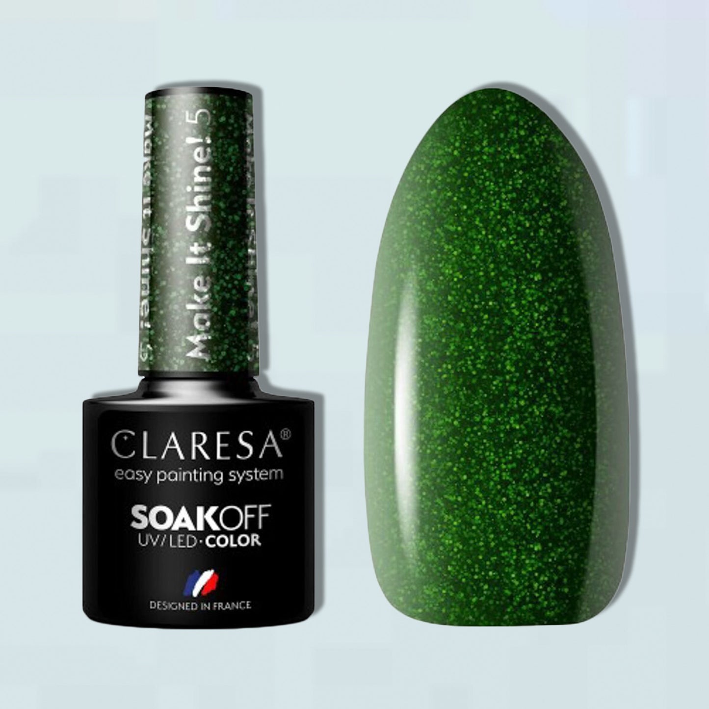 Claresa Soak Off "Make It Shine 5" hibridinis nagų lakas, 5ml