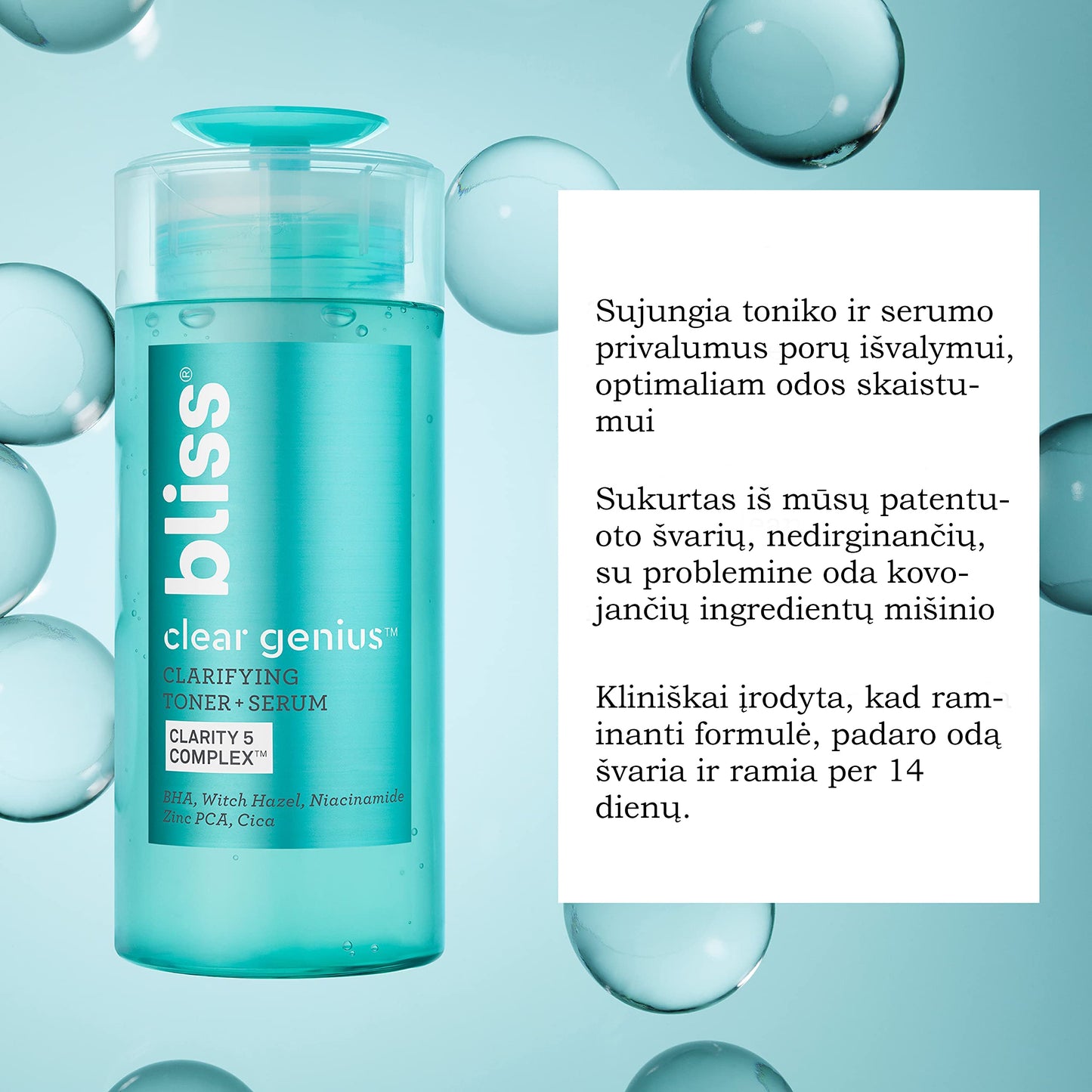 Bliss "Clarifying Acne Treatment" duetas. Tonikas + serumas viename, 130ml