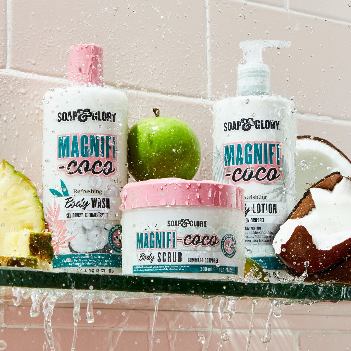 Soap & Glory "Magnificoco Clean-A-Colada" kūno prausiklis su žaliosios arbatos ekstraktu, 500ml